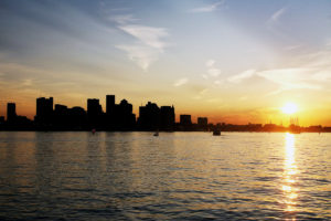 Boston Skyline Sunset
