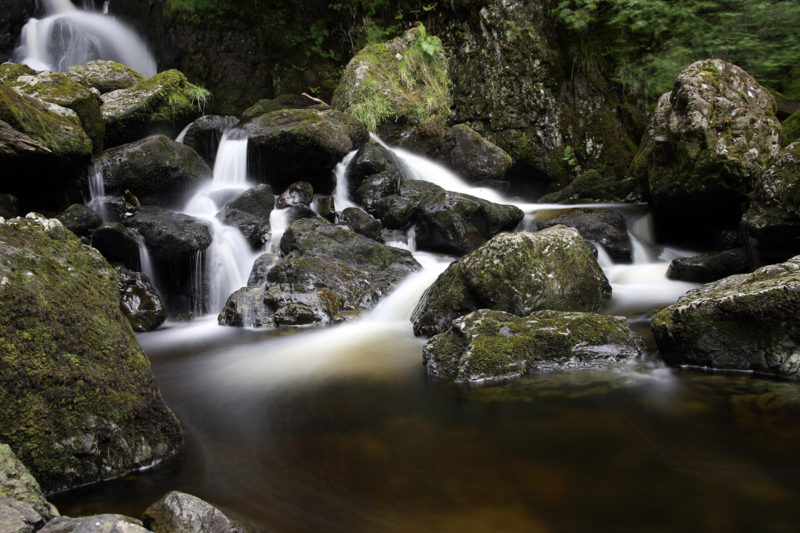 Long exposure of Lodore Falls in the Lake District near Keswick.