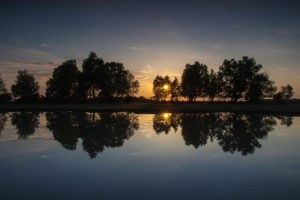 Sunset over Green Pond in Fritham.