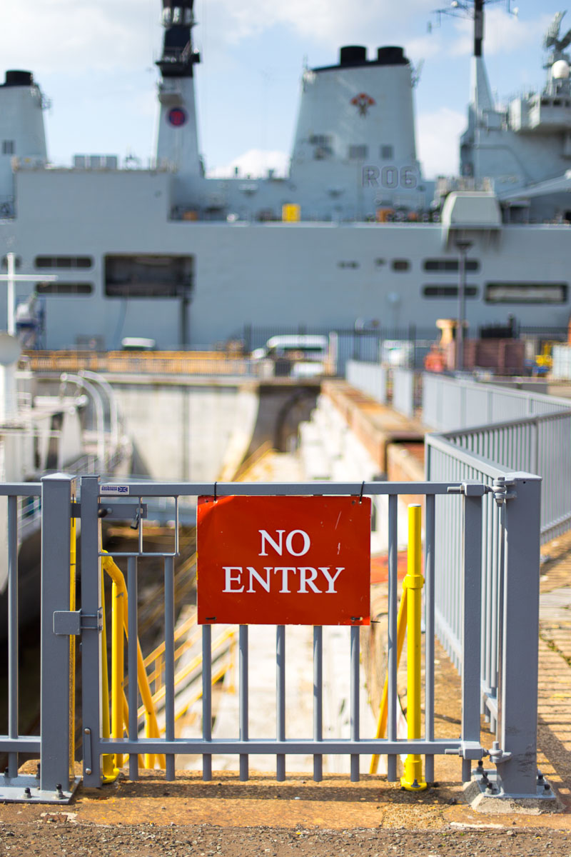 N is for No Entry - I guess photographs from on the warship are out of the question then!