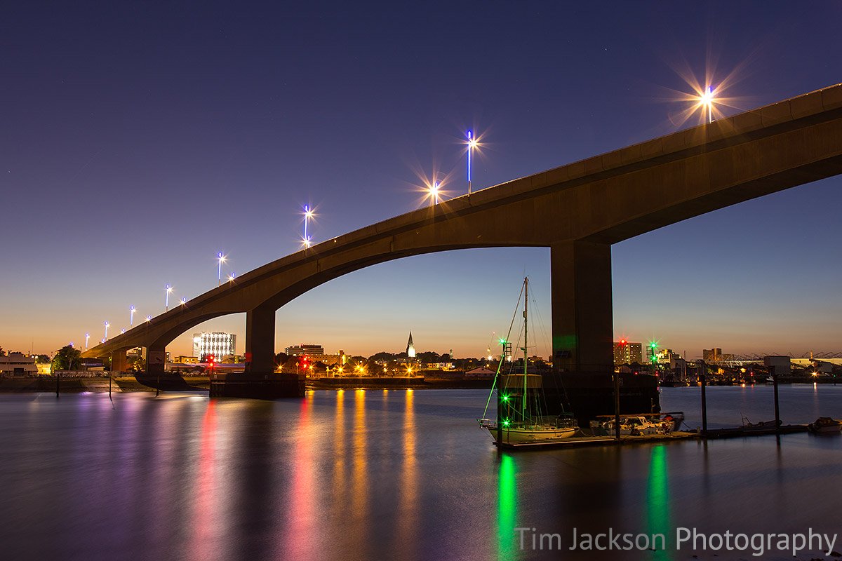 U is for Urban - A night time view of Southampton and the Itchen Bridge.