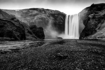 Iceland Trip Skogafoss Black and White Photograph by Tim Jackson