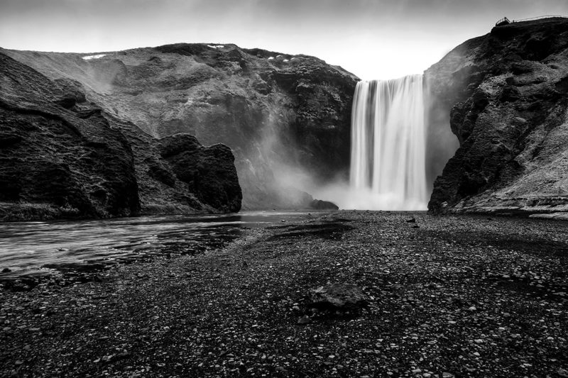 Skogafoss Black and White