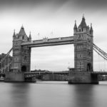 Rainy Day Photography in London London Bridge Black and White Photograph by Tim Jackson