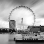 Rainy Day Photography in London London Eye Black and White Photograph by Tim Jackson