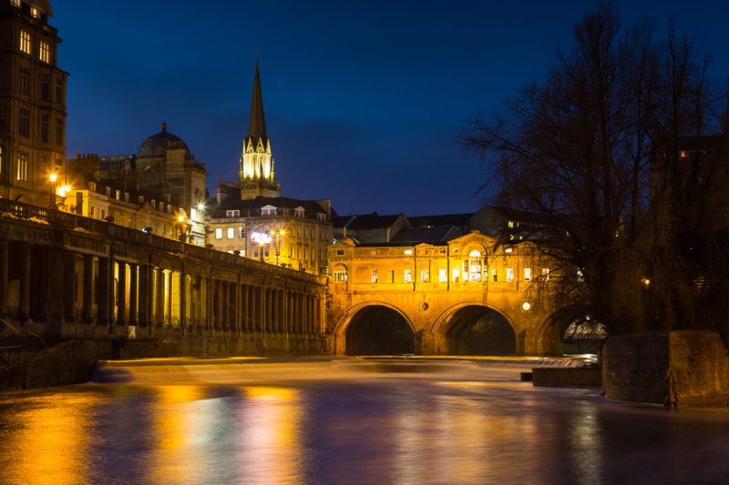 River Avon Pulteney Bridge at Night