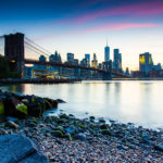 Brooklyn Bridge from Day to Dusk Brooklyn Bridge Pebble Beach Dusk Photograph by Tim Jackson