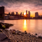 Brooklyn Bridge from Day to Dusk Brooklyn Bridge Sunset Photograph by Tim Jackson