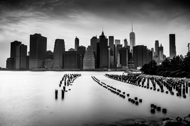 Brooklyn Pier Pilings Black and White