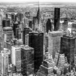 Manhattan from up high. Chrysler Building Black and White Photograph by Tim Jackson