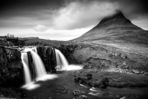 Kirkjufell Mountain Black and White