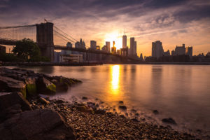 Sun Sets Behind Lower Manhattan