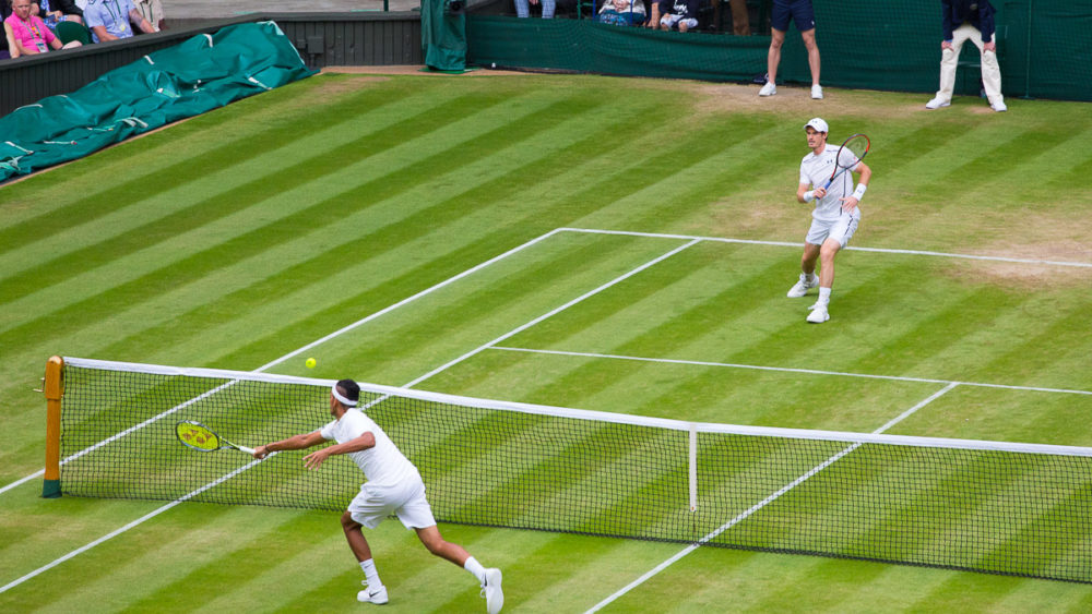 Andy Murray wins tennis match against Nick Kyrgios in straight sets to go through to quarter final of Wimbledon 2016. IMG 7350 Photograph by Tim Jackson