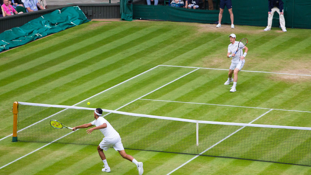 Andy Murray wins tennis match against Nick Kyrgios in straight sets to go through to quarter final of Wimbledon 2016. IMG 7350 Photograph by Tim Jackson