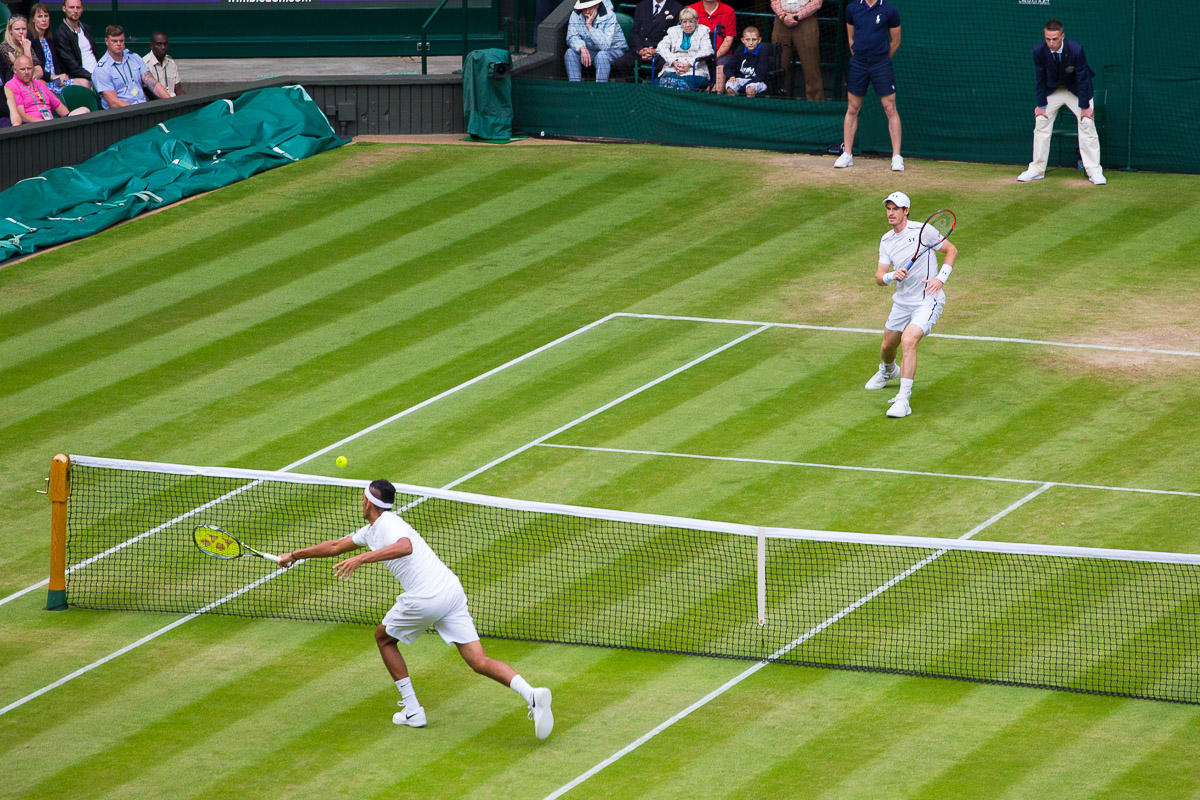 Andy Murray wins tennis match against Nick Kyrgios in straight sets to go through to quarter final of Wimbledon 2016. IMG 7350 Photograph by Tim Jackson