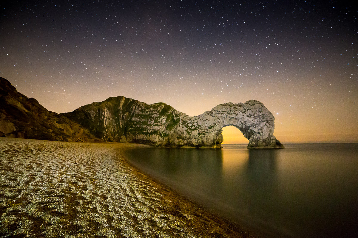 Night photography at Durdle Door Light Painting Durdle Door Photograph by Tim Jackson