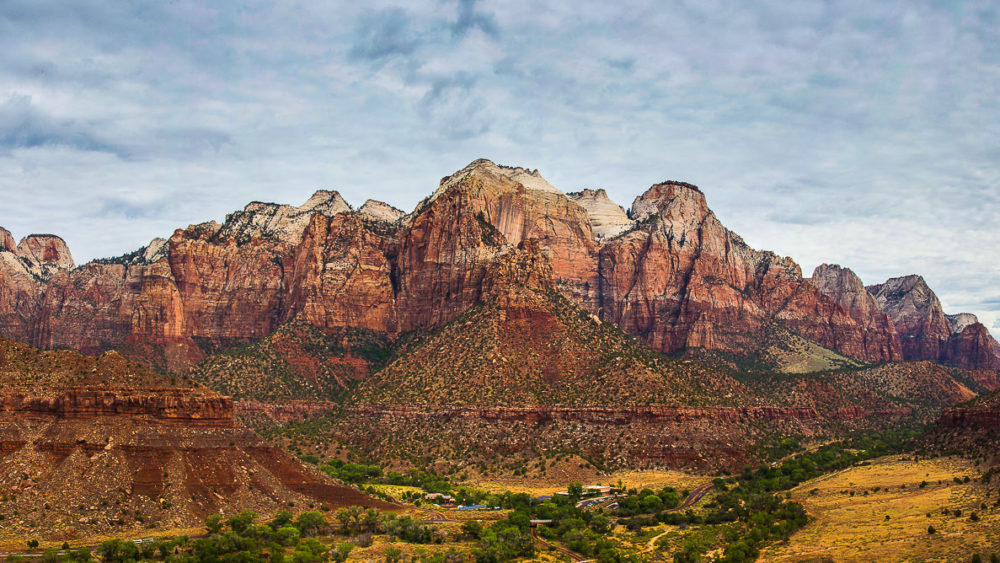 Capturing the landscape in a panoramic. Zion National Park Panorama Photograph by Tim Jackson