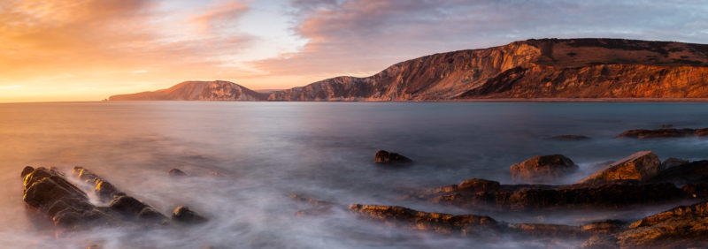 Worbarrow Bay Sunset Panorama Worbarrow Bay Sunset Panorama Photograph by Tim Jackson