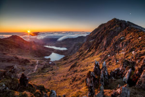 Snowdonia Snowdon Sunrise and Cloud Inversion Photograph by Tim Jackson